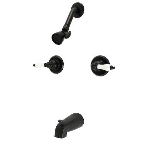 Kingston Brass KB240PL Tub and Shower Faucet, Matte Black KB240PL